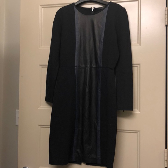 NWT J.Crew Leather Panel Dress, Size 6P - Picture 2 of 5